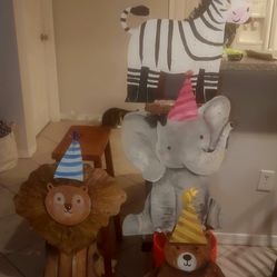 Birthday Party Decorations Kid Animal Wooden Cutouts