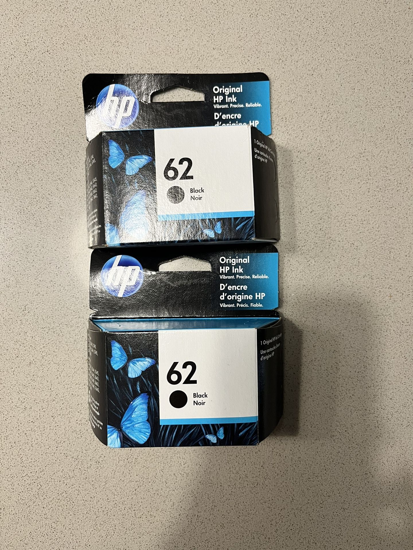 HP 62 Black Ink Cartridges New
