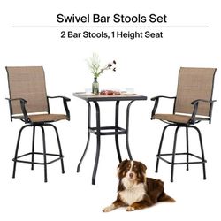 🚛✈️🆕 Brand New 3-piece Patio Bistro Set Bar Height Chairs Bar Height Stools Contra Height Chairs Counter Heights Stools Brand New Bistro Set ✈️🚛🆕