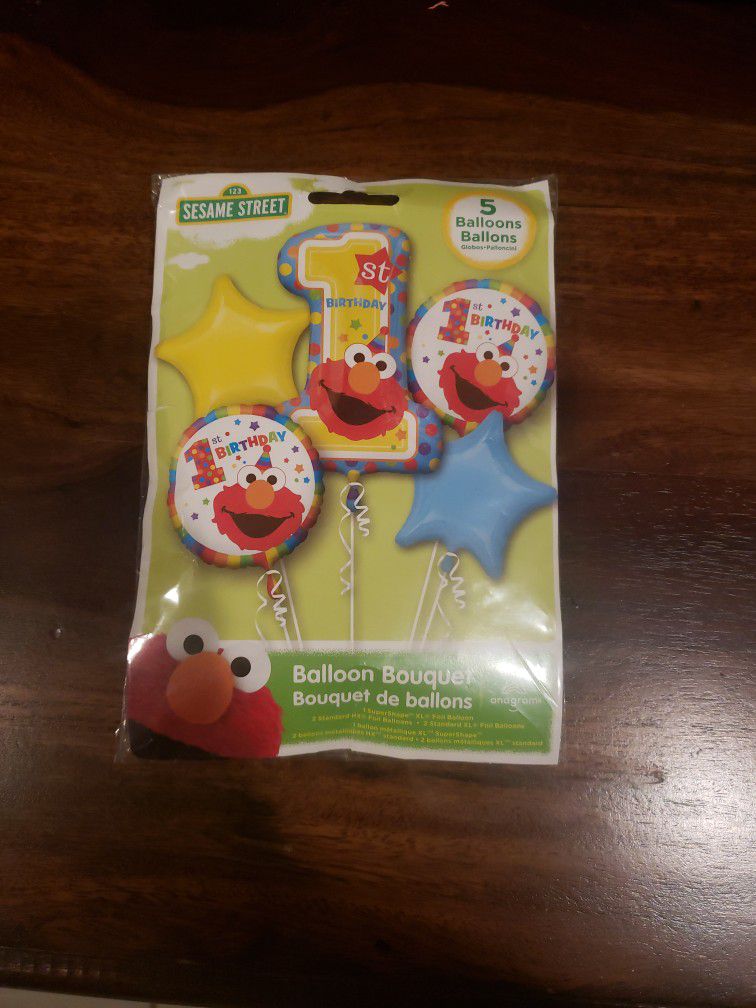 Elmo Themed 1st Birthday Balloons / Birthday Decorations 