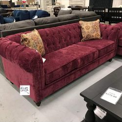 Red Tufted Sofa And Loveseat Living Room Set| Brand New Couch Set 💥 BIG DISCOUNT 🤩
