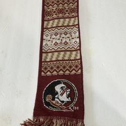 Florida State Seminoles Athletic Scarf 7” X 65” Great  Condition Burgundy Reversible Nice