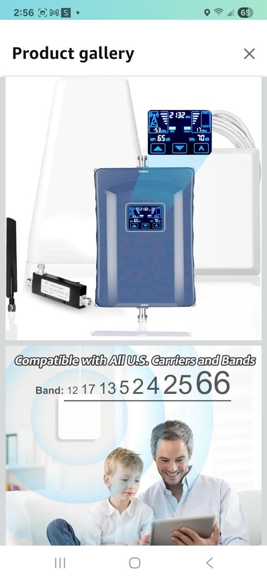 Cell Phone Booster for Home & Multi-Room,Up to 6500 sq ft,Cell Phone Signal Booster for Band 66/25/2/4/5/12/13/17,Boost 5G 4G Data for All U.S. Carrie