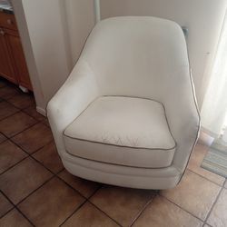 White leather swivel chair
