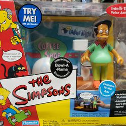 The Simpsons "BowlA-Rama & Exclusive Pin Pal Apu" WORLD OF SPRINGFIELD - Playset & Interactive Figure (Playmates) 