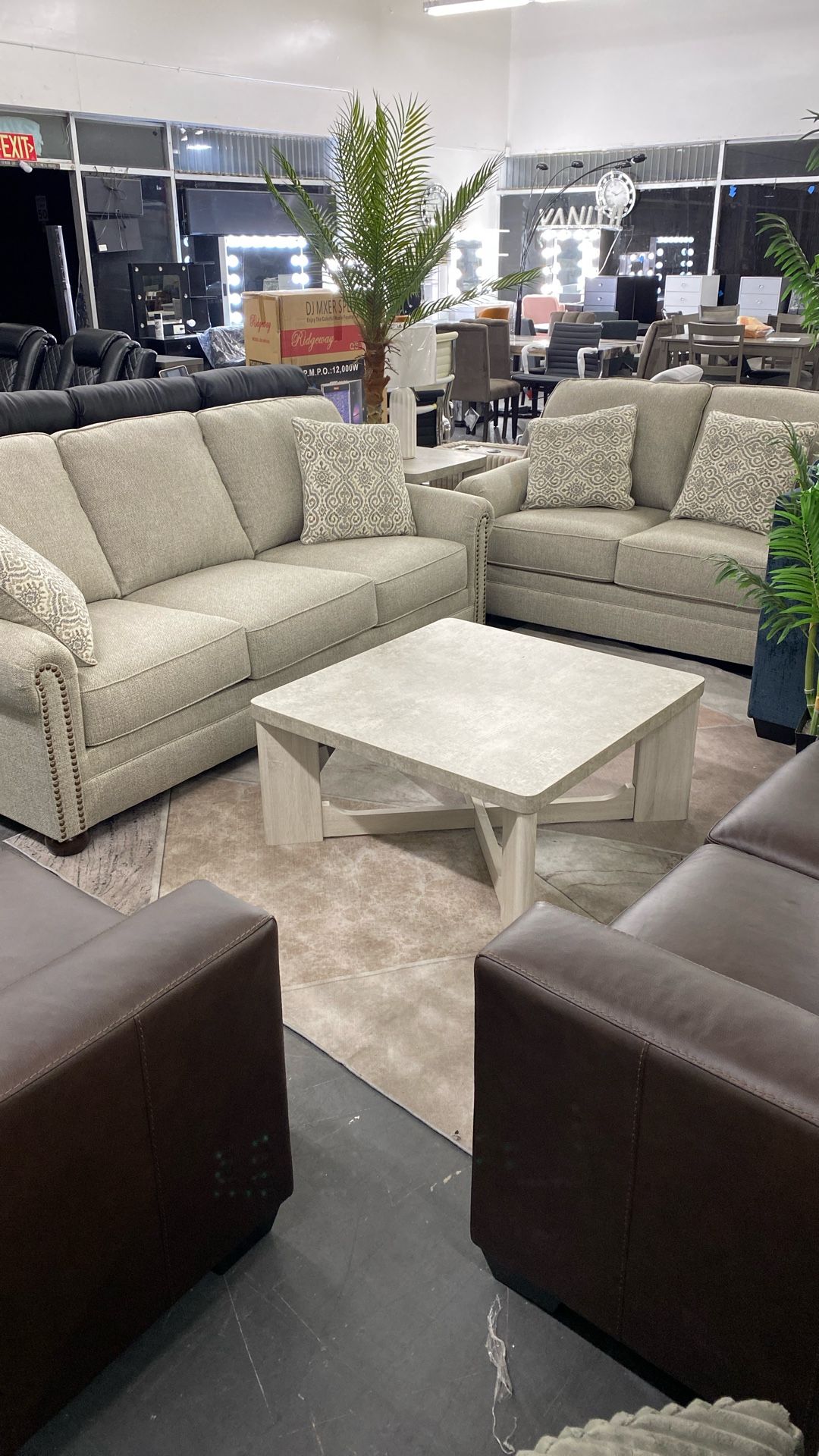 Ashley Living room Set Farmhouse Beige Ready Today In Stock Was $1800 Now $1300 Can Deliver Ready For holidays