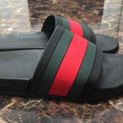 Gucci Pursuit 72 Sport Slide Mens Size 7 in Black Nero Green Red