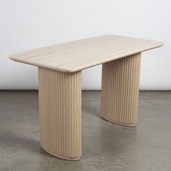 Rove Concepts Athena Desk 48" (Travertine Ceramic/ White Ash)