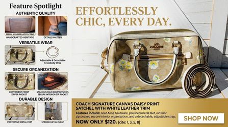 Coach Signature Canvas Daisy Print Satchel