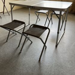 Foldable Table With 4 Stools *Read Description*