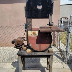 14" Walker Turner Band Saw Wood Cutting With Metal Stand Bandsaw Art Deco Era