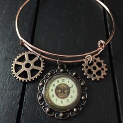 Expandable “Antique Bronze” Stainless Steel Charm Bracelet WE SHIP FAST!