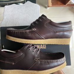 Clarks Wallabee Boat Deep Red Leather Rouge Fonce 