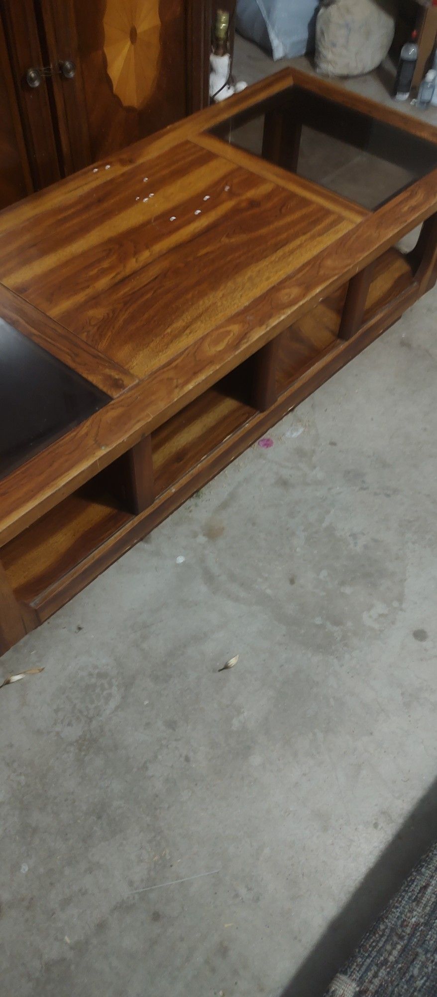 Wooden Coffee Table With Glass 