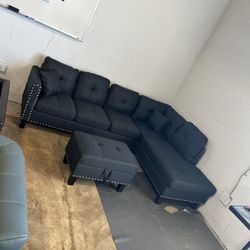 Lori L Shape Sofa With Ottaman FINANCE AVAILABLE 