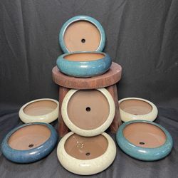 Round Bonsai Pots-Ceramic Glazed Bonsai Planters ($5 each )