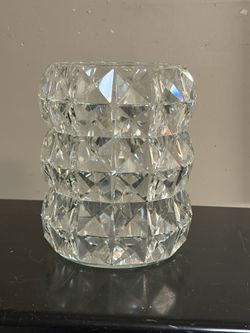 Gorgeous Large Crystal Candle Holder/Vase 7”