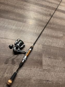 New Phenix mirage 5’6” MF one piece and like new Shimano Nasci 500 combo fishing.
