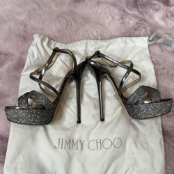 Jimmy Choo Platform Sandals Glitter Size 35