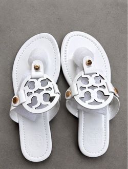 White Tory Burch Sandals  Size 5,6