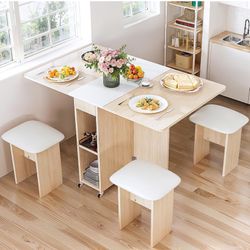 Folding Dining Table Set for 4