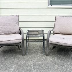 Patio Furniture with Cushions, 2 Seats & Table