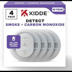 Kidde Smoke & Carbon Monoxide Detector, 10-Year Battery Powered, LED Warning Light Indicators, 4 Pac