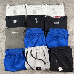 Assorted Mens Clothing Lot 12 Pieces Size Large T Shirts Shorts Sweatpants Casual Graphic