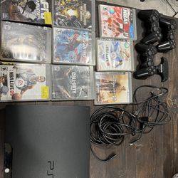 250G PS3 Console With 9 Games, HDMI, 3 Controllers And One Keyboard Accessory