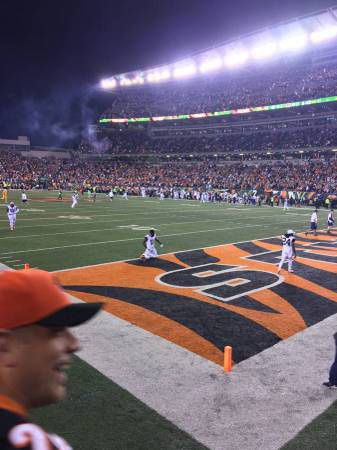 BENGALS REGULAR SEASON TICKETS,ROW TWO LOWER LEVEL,5ft. FROM FIELD