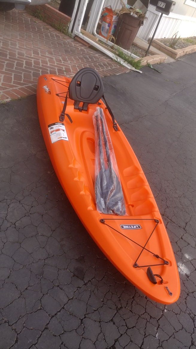 Kayak new. $180 negotiable. Include paddles.