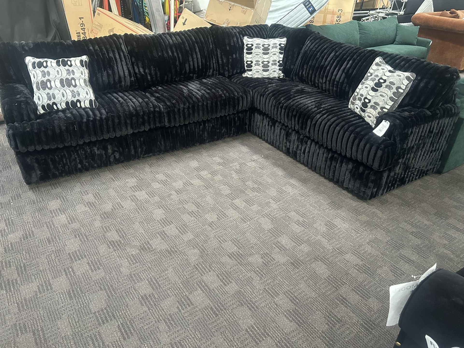 Black Oversized Comfy Sectional
