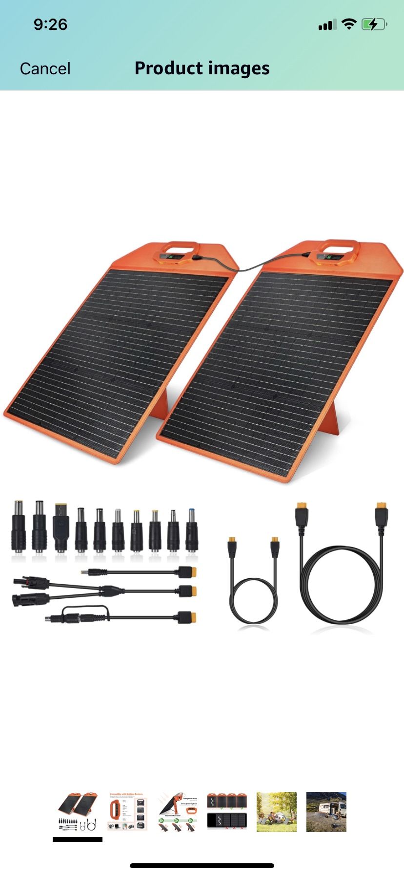 EL 120 Watts Detachable Solar Panels for Power Station w Light Intensity Sensor&Adjustable Kickstand