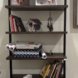 (2) Ladder Bookshelf, 6 Tier Book Shelf, Wall Mount Bookshelves and Bookcases with Metal Frame