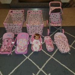 FAO Schwarz Baby Doll Set & Graco Set