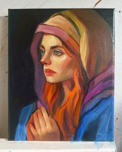 Original Oil Painting “The Quiet Prayer” 10×8 inches
