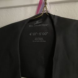 4’10-5’0 Black Graduation Gown
