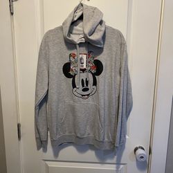 Brand New with tags DISNEY MINNIE MOUSE HOODIE EMBROIDERED FLOWERS Size X-Large Must pick up 