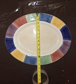 Salute Hand Painted Large Platter 18×14