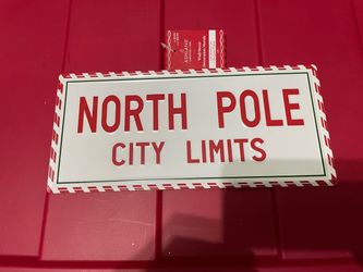 North Pole City Limits Christmas Wall Sign