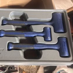 Snap-on Tools Dead low Soft Hammer Mallet 3pc Set In Tray