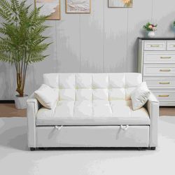 Sleeper Sofa Bed, 3-in-1 Velvet Pull Out Couch with Armrests, Storage Pockets and 2 Pillows, Adjustable Backrest, Sofa Bed Couch for Living Room, Bedr