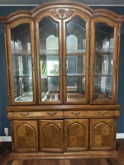 Solid Wood China Cabinet / Hutch – Glass Display