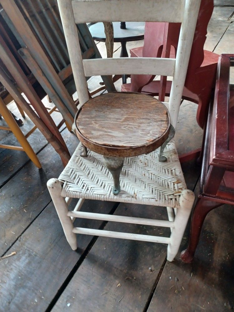 Vintage Mini Step Stool White Chair Not Included