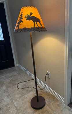 Vintage Cabin Style Moose / Bear Floor Lamp  58” Tall  $200.00