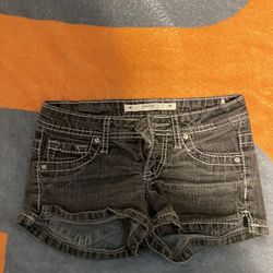 Grane Black Denim Cuffed Jean Shorts