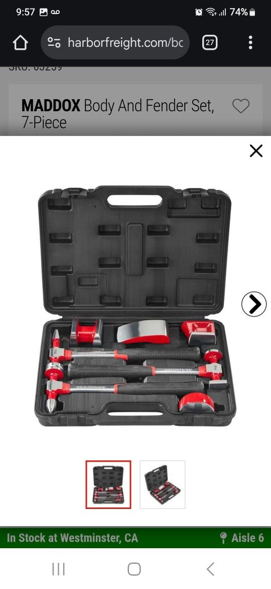 7 Piece Body And Fender Tool Kit