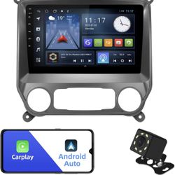 2+32G Android 10 Double Din Car Stereo for Chevrolet Silverado/GMC Sierra 2014-2018 with 10.1 Inch Touchscreen Radio Built-in Wireless Carplay/Android