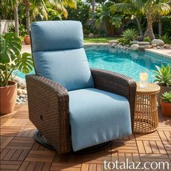 Swivel Reclining Outdoor Chaise Lounge Chair