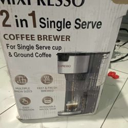 Mixpresso Silver Single Serve 2 in 1 Coffee Brewer K-Cup Pods